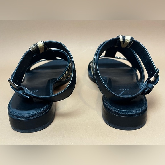 Naturalized 27 EDIT Elva calf hair and Leather Sandals Black and Brown size 9 - Picture 7 of 9